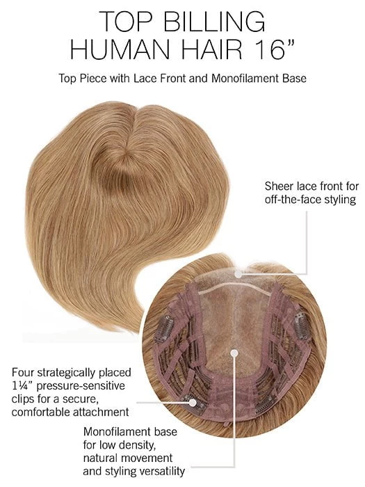 Top Billing 16" | Human Hair Lace Front Topper (Mono Top) - Image 9